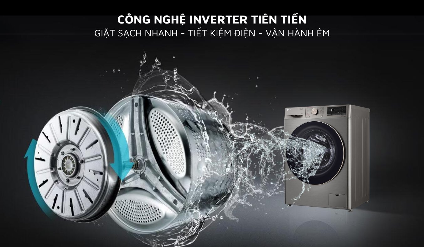 Máy giặt LG Inverter 12 kg FV1412S3PA - Công nghệ Inverter tiết kiệm điện vượt trội