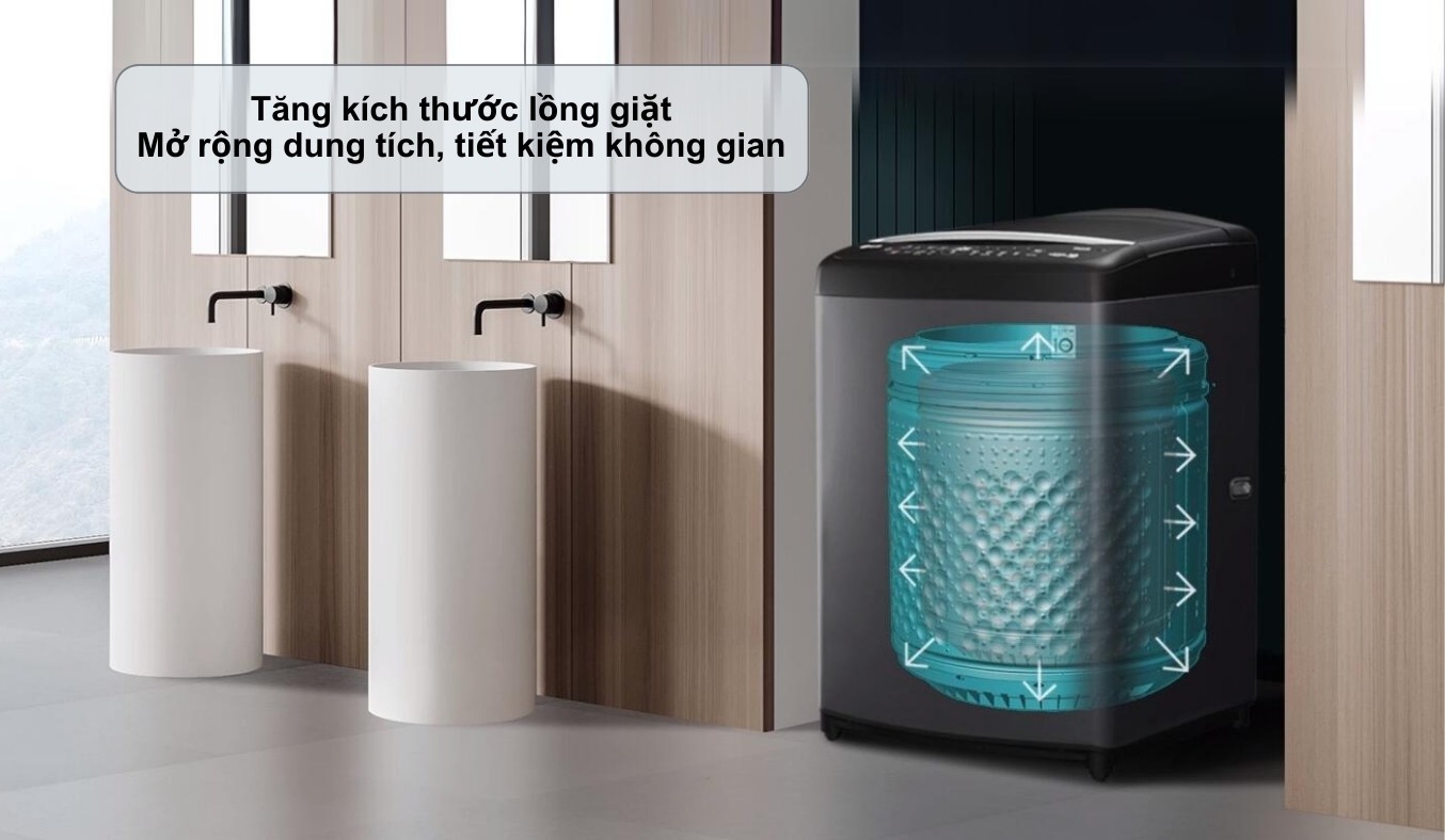 Máy giặt LG Inverter 16 kg TV2516DV3B - giặt bằng cảm biến thông minh AI DD™