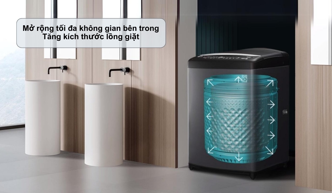 Máy giặt LG Inverter 18 kg TV2518DV3B - giặt bằng cảm biến thông minh AI DD™
