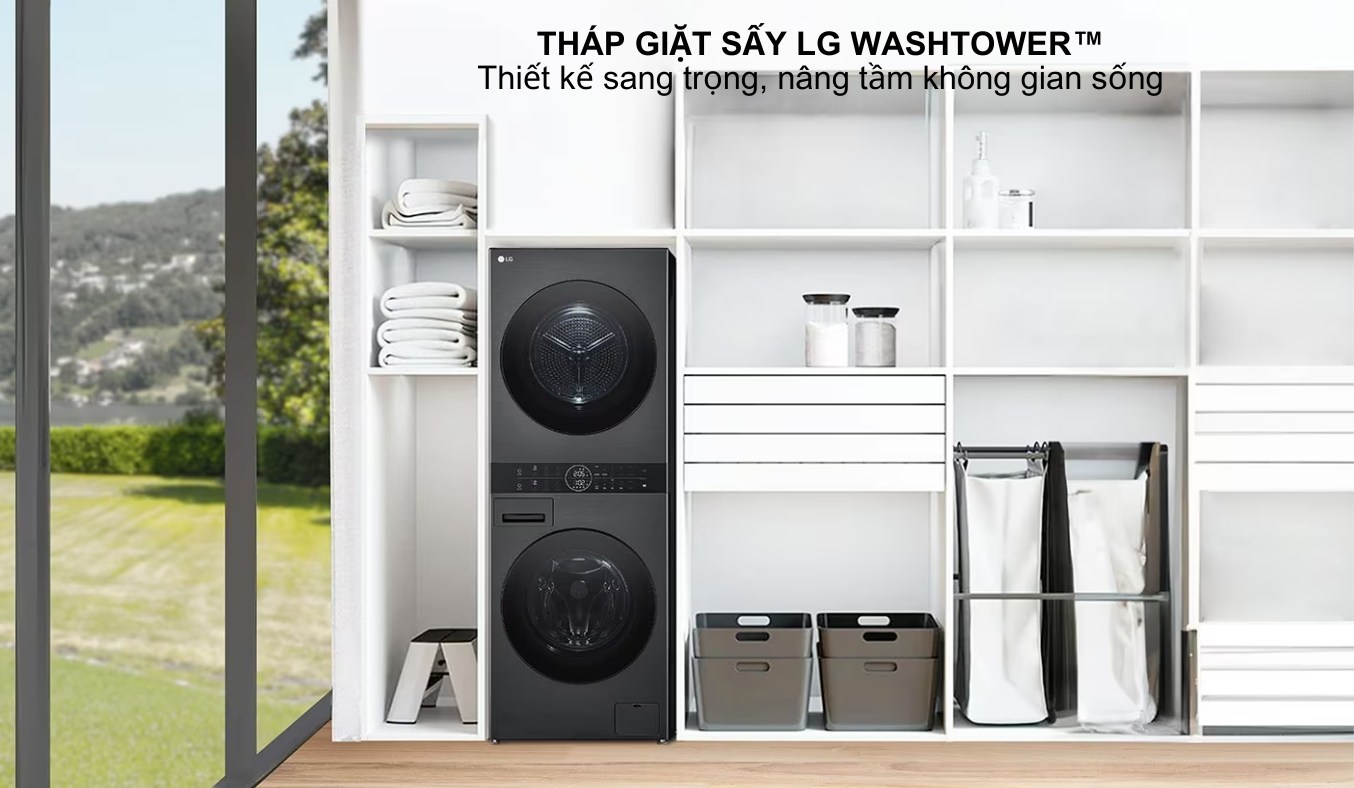 Máy giặt sấy LG WT1410NHB 14/10kg - Giải pháp giặt giũ tích hợp 2 trong 1