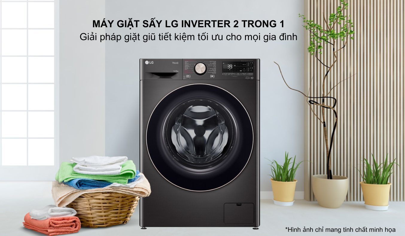 Máy giặt sấy LG FV1414H3BA 14/8kg