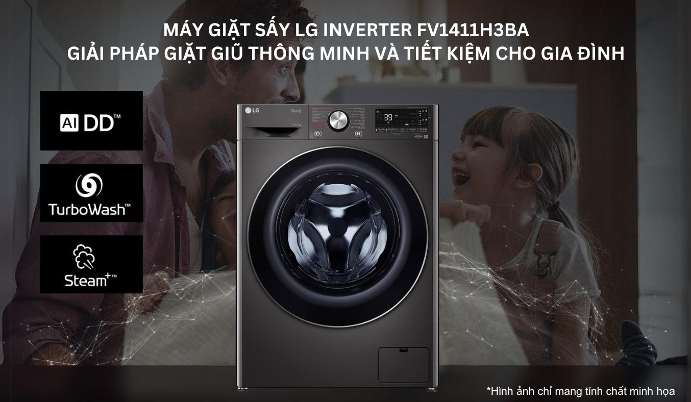 Máy giặt sấy LG FV1411H3BA 11/7kg