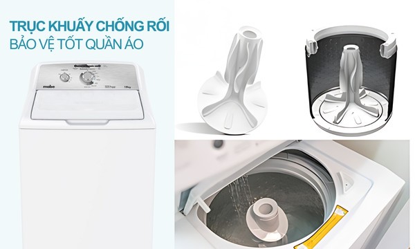 Máy giặt công nghiệp Mabe 19 kg WMA79112CBCS0 - Trục khuấy chống rối quần áo