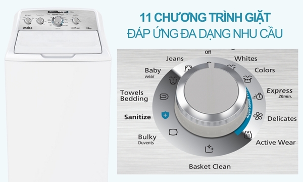 Máy giặt công nghiệp Mabe 21 kg WMA71214CBCS0 - 7 chương trình giặt thông minh