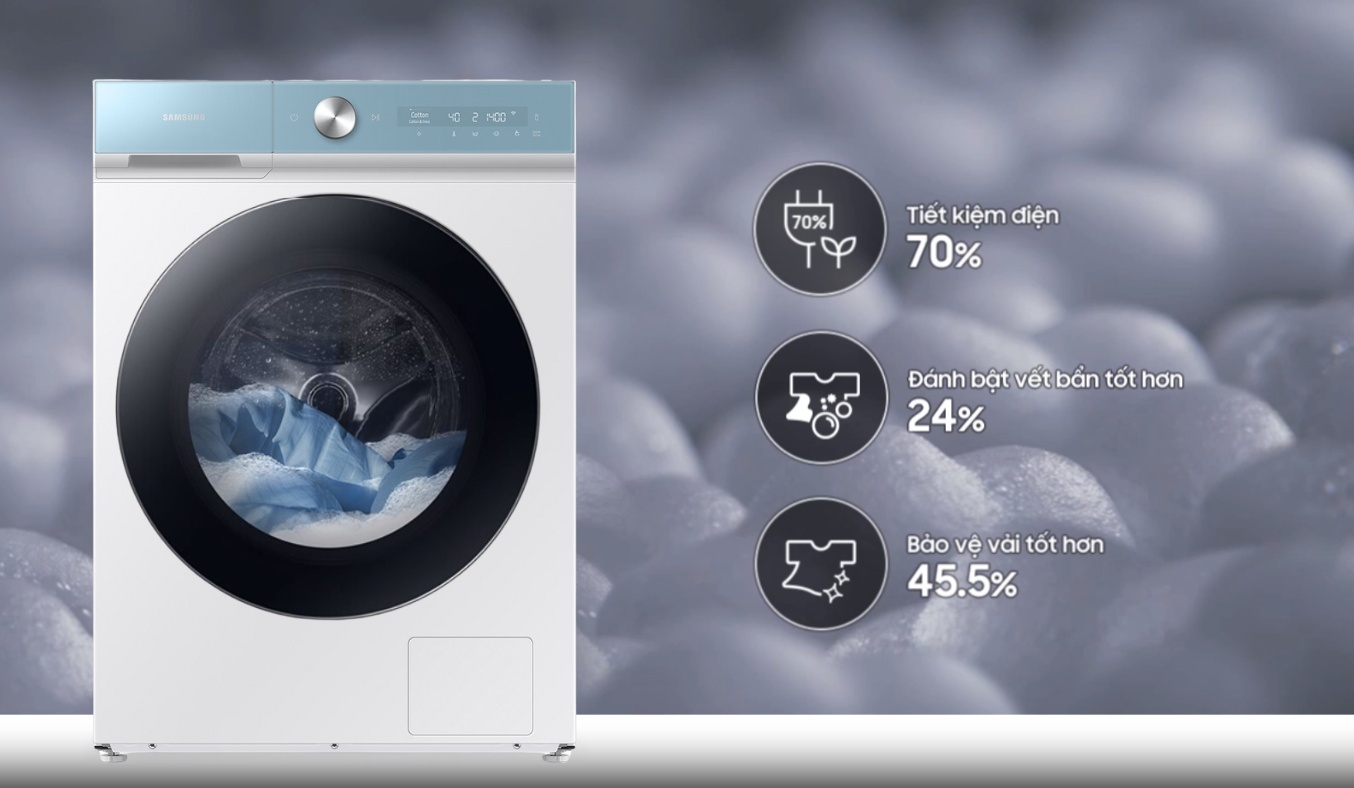 Máy giặt sấy Samsung WD14BB944DGMSV 14/8kg -  Bong bóng siêu mịn AI Ecobubble+™