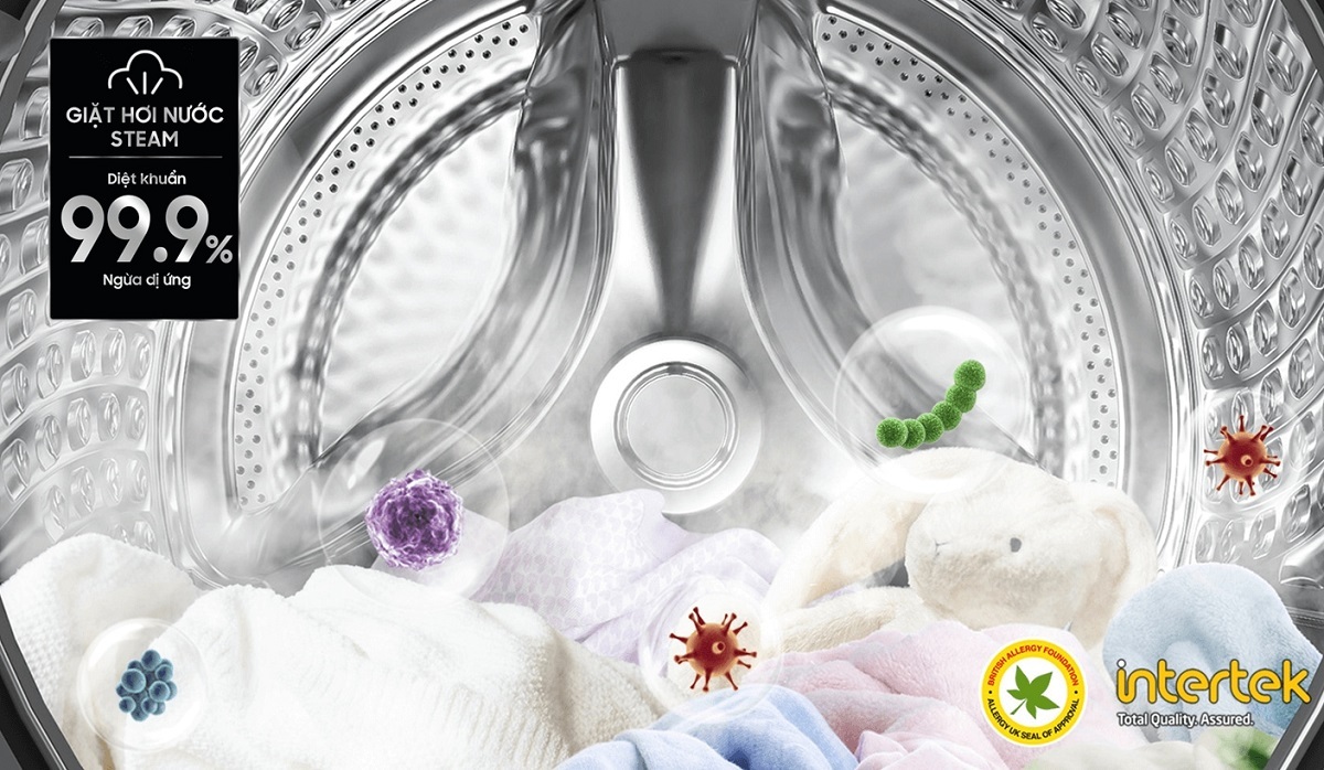 Máy giặt Samsung Inverter - Công nghệ Giặt hơi nước Steam diệt khuẩn, ngừa dị ứng