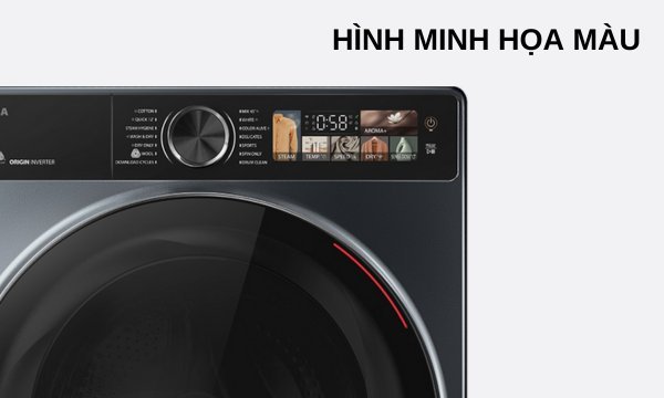 Máy giặt sấy Toshiba Inverter TWD-T25BZU115MWV(MG) 10.5/7kg Màn hình màu cảm ứng dễ hiểu