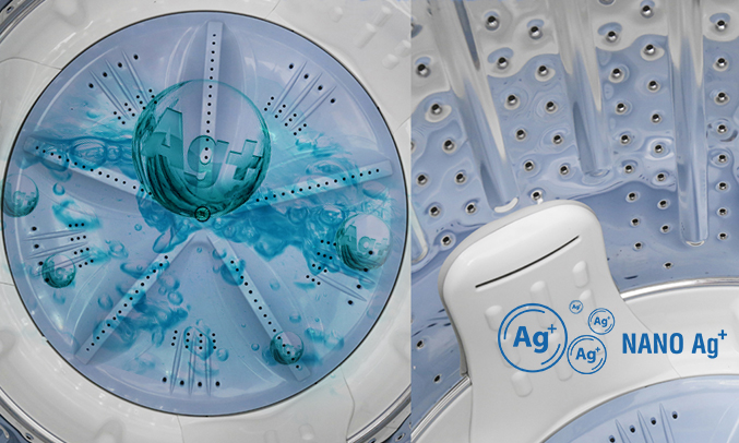 Máy giặt Aqua AQW-D900BT (S) khử trùng mâm giặt