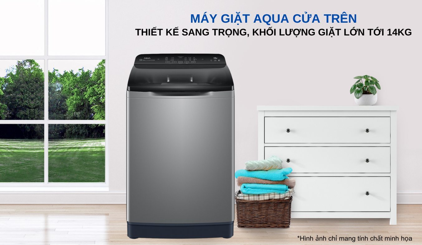 Máy giặt Aqua 14 kg AQW-FR140UHT.SS - thiết kế sang trọng