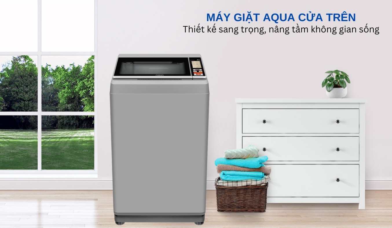 Máy giặt Aqua 9 kg AQW-S90CT.S tích hợp nhiều công nghệ