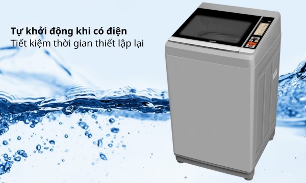 Máy giặt Aqua 9 kg AQW-S90CT.S Tự khởi động lại khi có điện