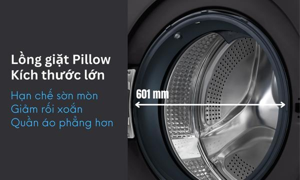 Máy giặt Aqua 15 kg AQD-A1500H.PS - Lồng giặt hình gối Pillow kích thước 601mm