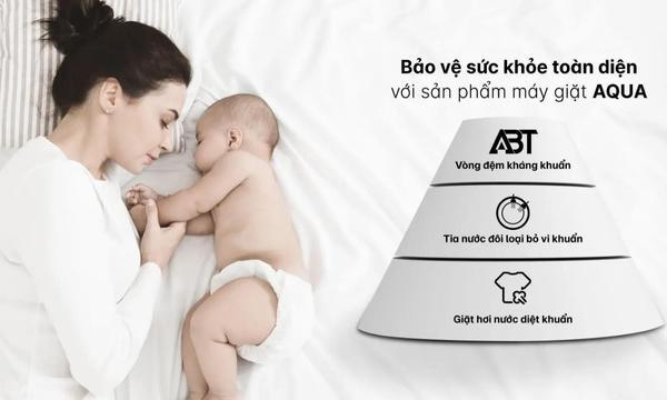 Máy giặt Aqua 15 kg AQD-A1500H.PS - Vòng đệm ABT kháng khuẩn đến 99.99%