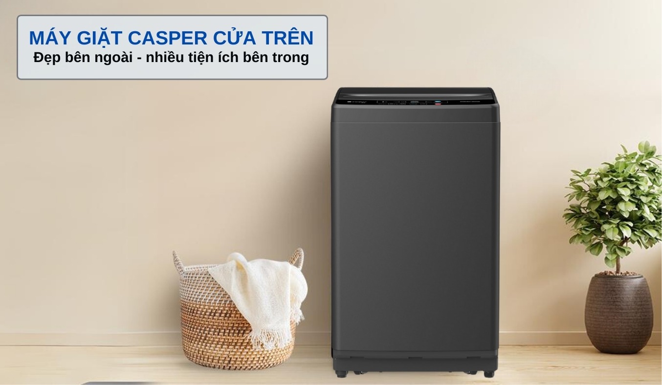 Máy giặt Casper 7.5 kg WT-75NG1 thiết kế sang trọng
