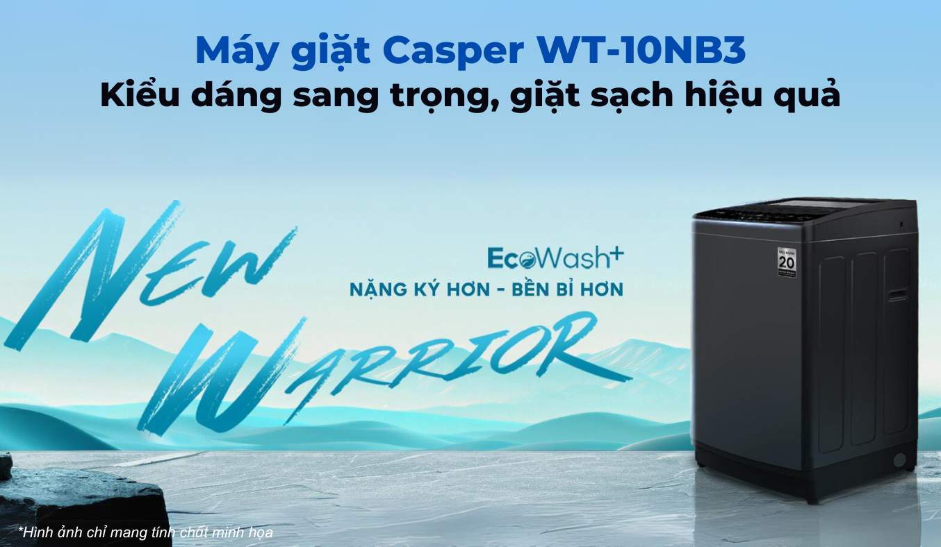 Máy giặt Casper 10 kg WT-10NB3 thiết kế sang trọng