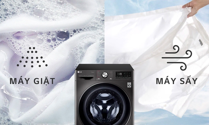 Máy giặt sấy LG Inverter 10.5 kg FV1450H2B giặt và sấy tích hợp