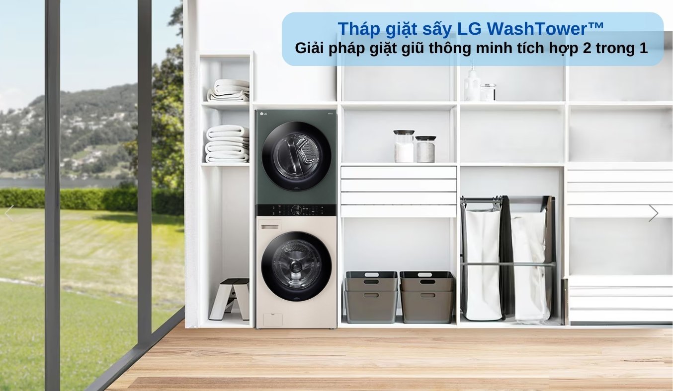 Máy giặt sấy LG Inverter WT2517NHEG 25/17kg - Giải pháp giặt giũ tích hợp 2 trong 1