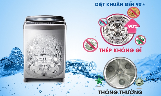 Máy giặt LG 10 KG T2310DSAM lồng giặt bằng thép không gỉ
