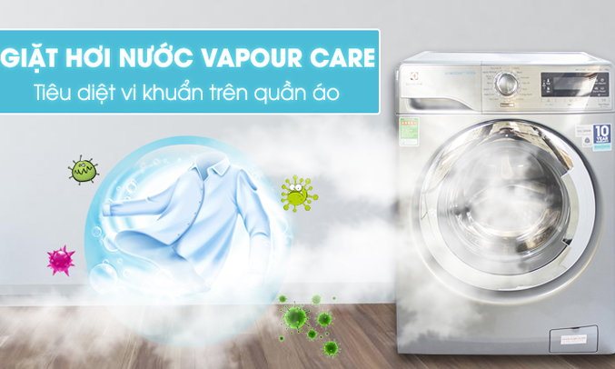 Máy giặt Electrolux EWF14023S được trang bị công nghệ giặt hơi nước Vapour Care