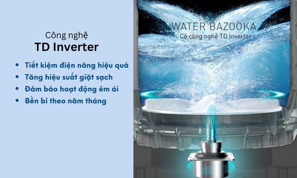 Máy giặt Panasonic Inverter 10.5 kg NA-FD105W3BV - TD Inverter tiết kiệm điện