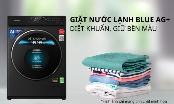 Máy giặt sấy Panasonic NA-V10FR1BVT 10/2kg Giặt nước nóng, loại bỏ tác nhân gây dị ứng