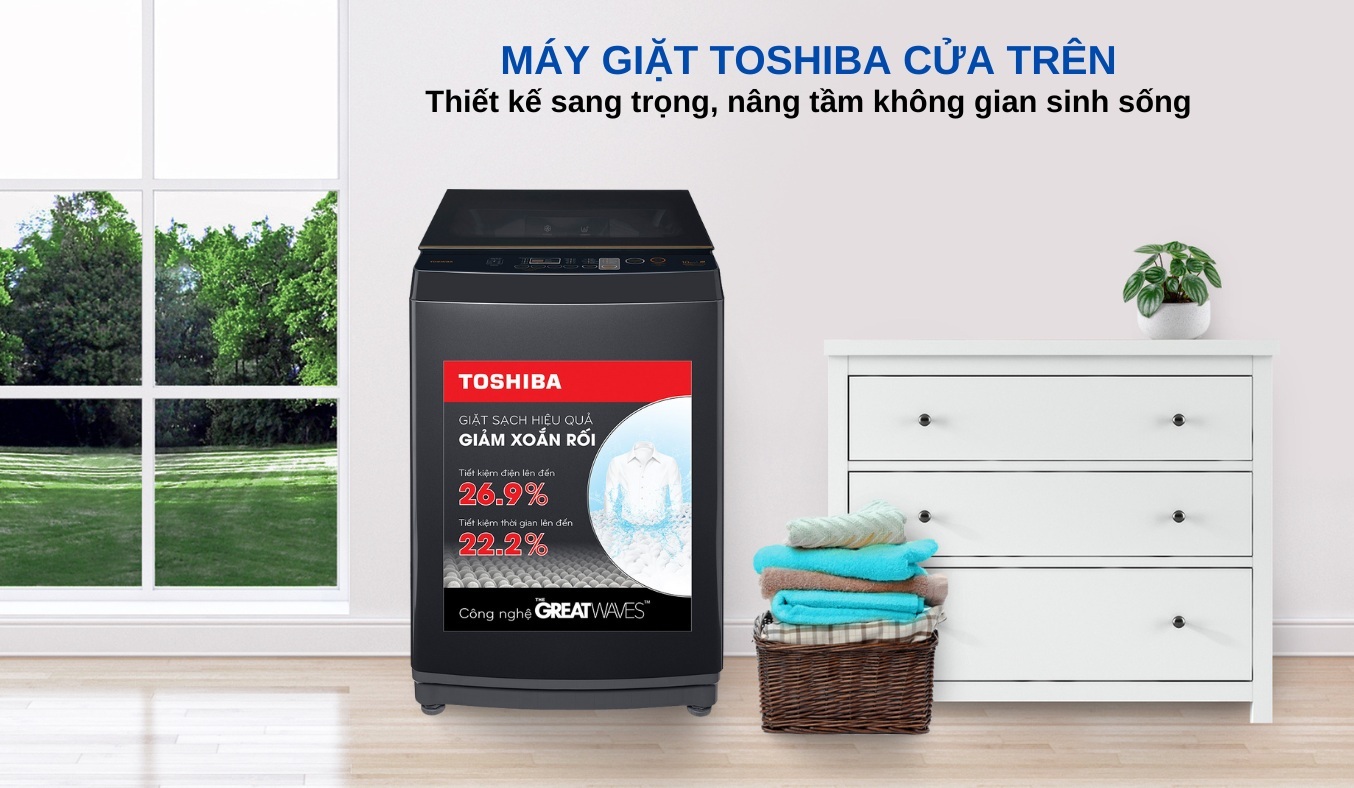 Máy giặt Toshiba Inverter 10 kg AW-DM1100PV(KK) Máy giặt Toshiba thiết kế sang trọng