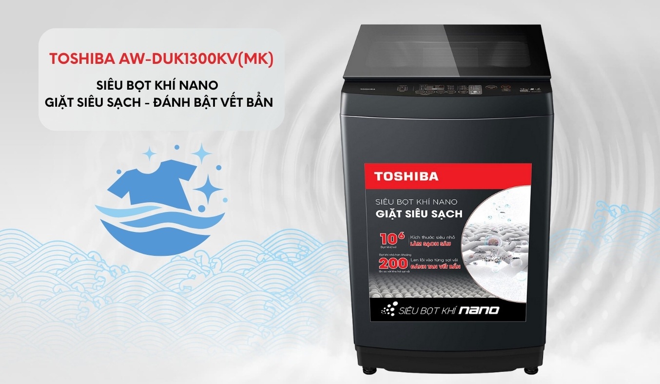 Máy giặt Toshiba Inverter 12 kg AW-DUK1300KV(MK) - Thiết kế sang trọng