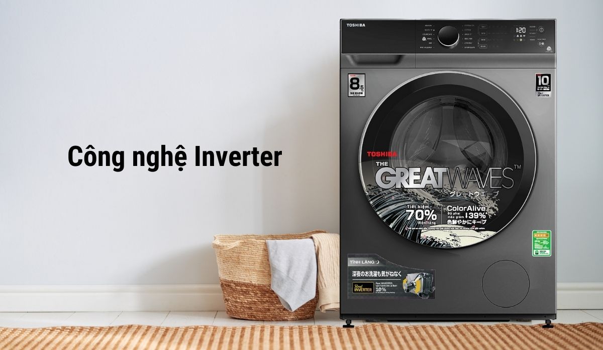 Máy giặt Toshiba - Công nghệ Real Inverter tiết kiệm điện