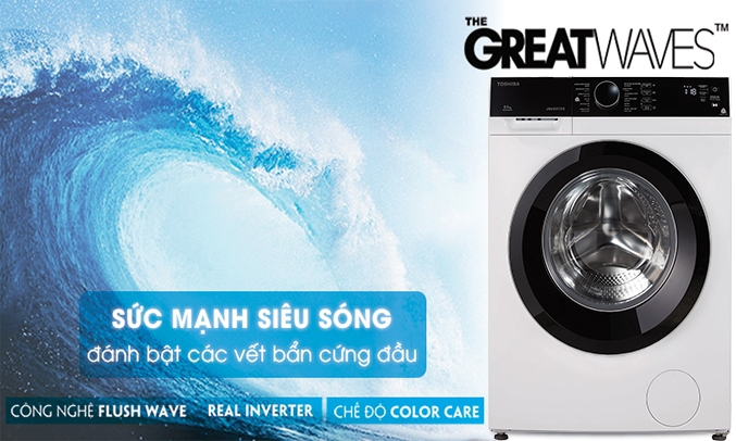 Máy giặt Toshiba 8.5kg TW-BH95M4V (WK) sức mạnh siêu sóng