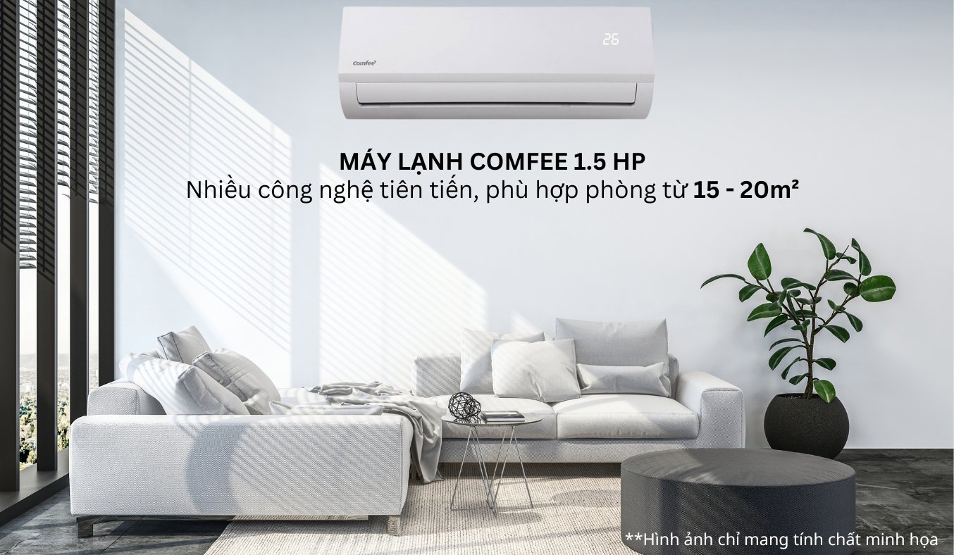 Máy lạnh Comfee 1.5 HP CFS-13FWFF-V - Thiết kế sang trọng