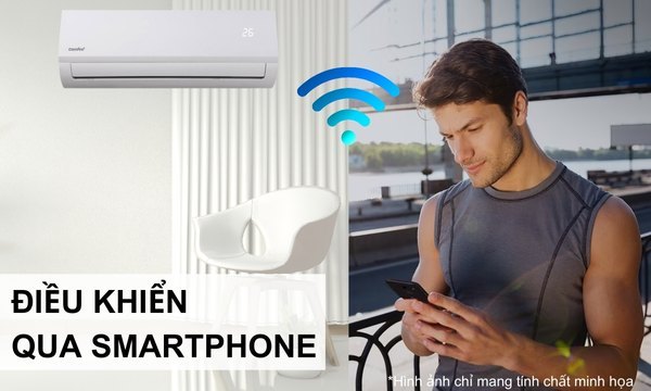 Máy lạnh Comfee 1.5 HP CFS-13FWFF-V Kết nối Wifi điều khiển từ xa bằng Smartphone