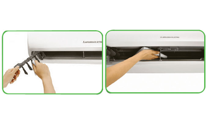 máy lạnh Mitsubishi Electric MS-HP35VF giúp bạn dễ dàng vệ sinh