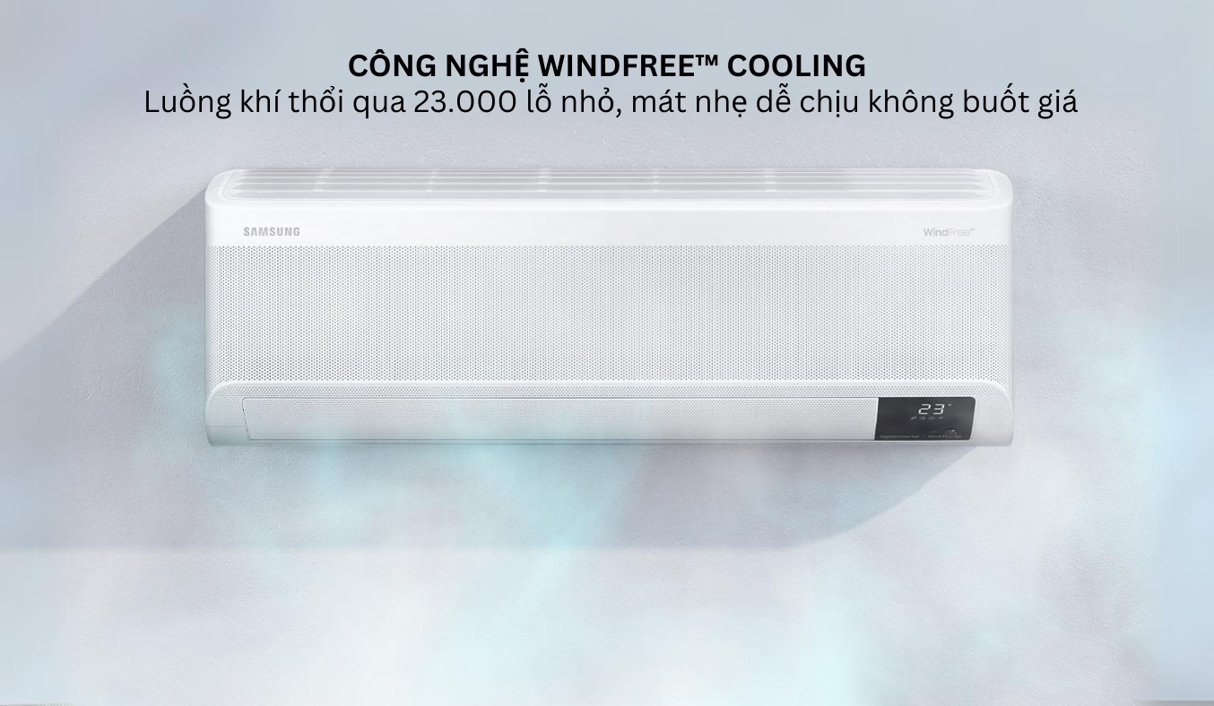 Máy lạnh Samsung Inverter 2 HP AR18CYFAAWKNSV - WindFree™ Cooling thổi gió mát dịu không buốt giá