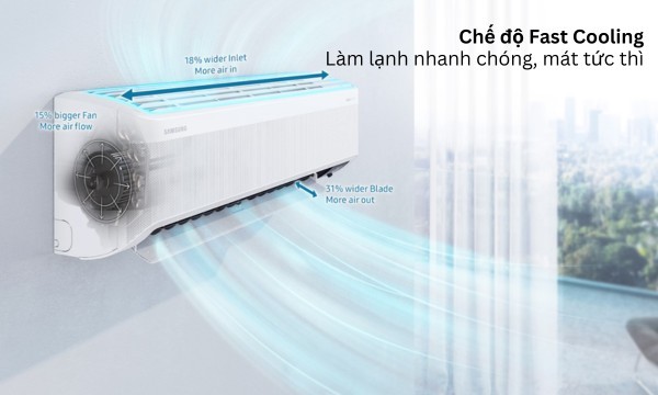 Máy lạnh Samsung Inverter 2 HP AR18CYFAAWKNSV - chế độ Fast Cooling