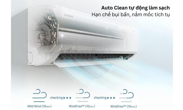 Máy lạnh Samsung Inverter 2.5 HP AR24CYFCAWKNSV tự làm sạch dàn lạnh