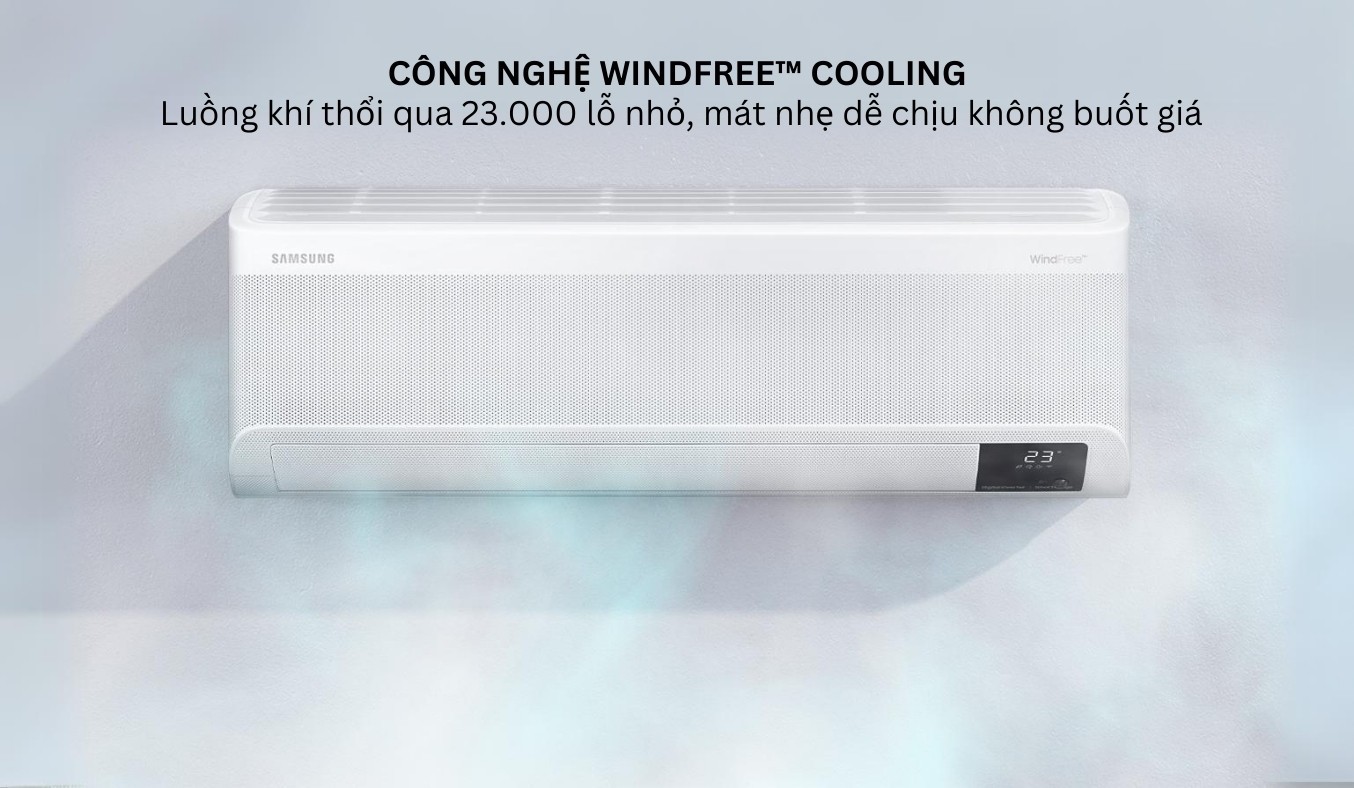 Máy lạnh Samsung Inverter 2.5 HP AR24CYFCAWKNSV - WindFree™ Cooling thổi gió mát dịu không buốt giá