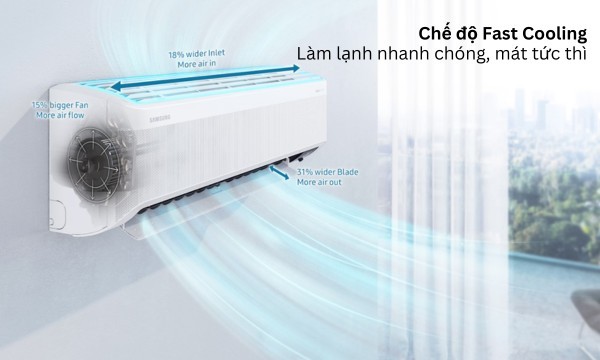 Máy lạnh Samsung Inverter 2.5 HP AR24CYFCAWKNSV - chế độ Fast Cooling