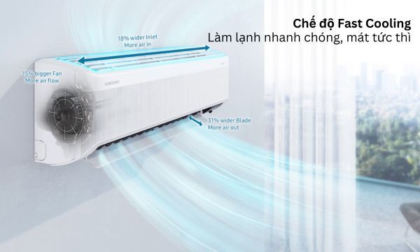 Máy lạnh Samsung Inverter 2 HP AR18CYFCAWKNSV - chế độ Fast Cooling