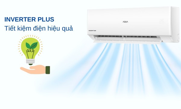 Máy lạnh Aqua Inverter 1.5 HP AQA-RV13QC công nghệ Inverter Plus tiết kiệm điện