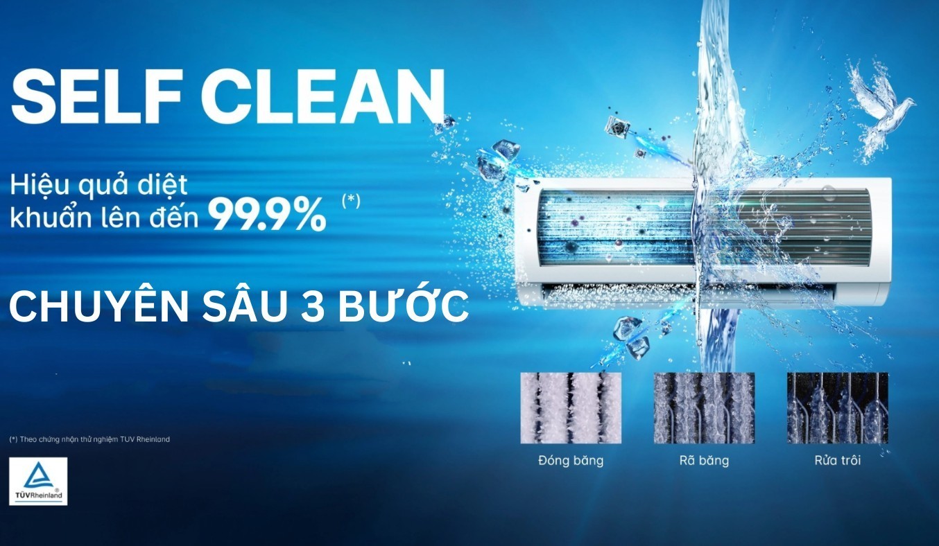 Máy lạnh Aqua Inverter 2 HP AQA-RV18QA tự làm sạch self clean