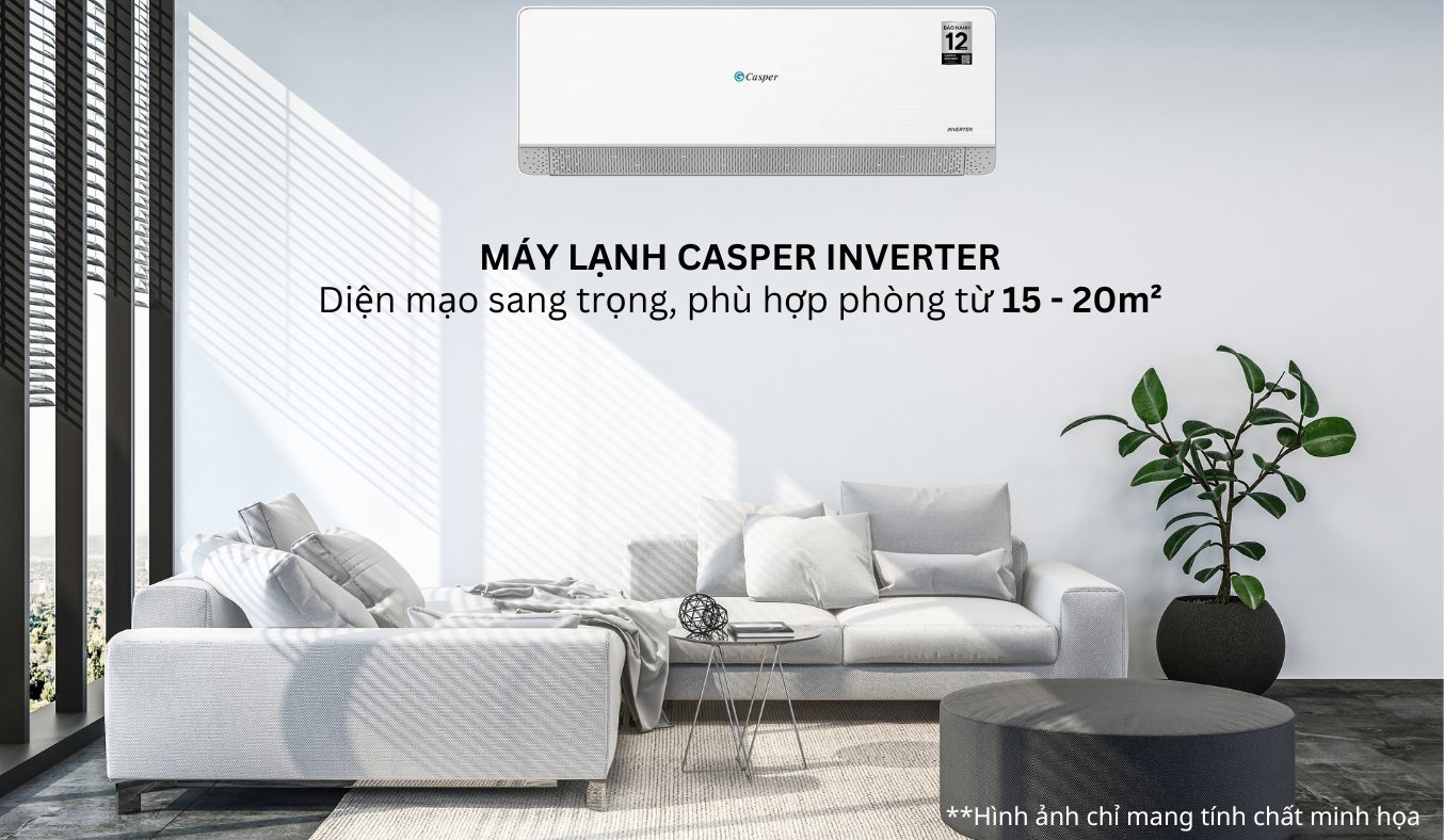 Máy lạnh Casper Inverter 1.5 HP QC-12IS36 - Thiết kế sang trọng