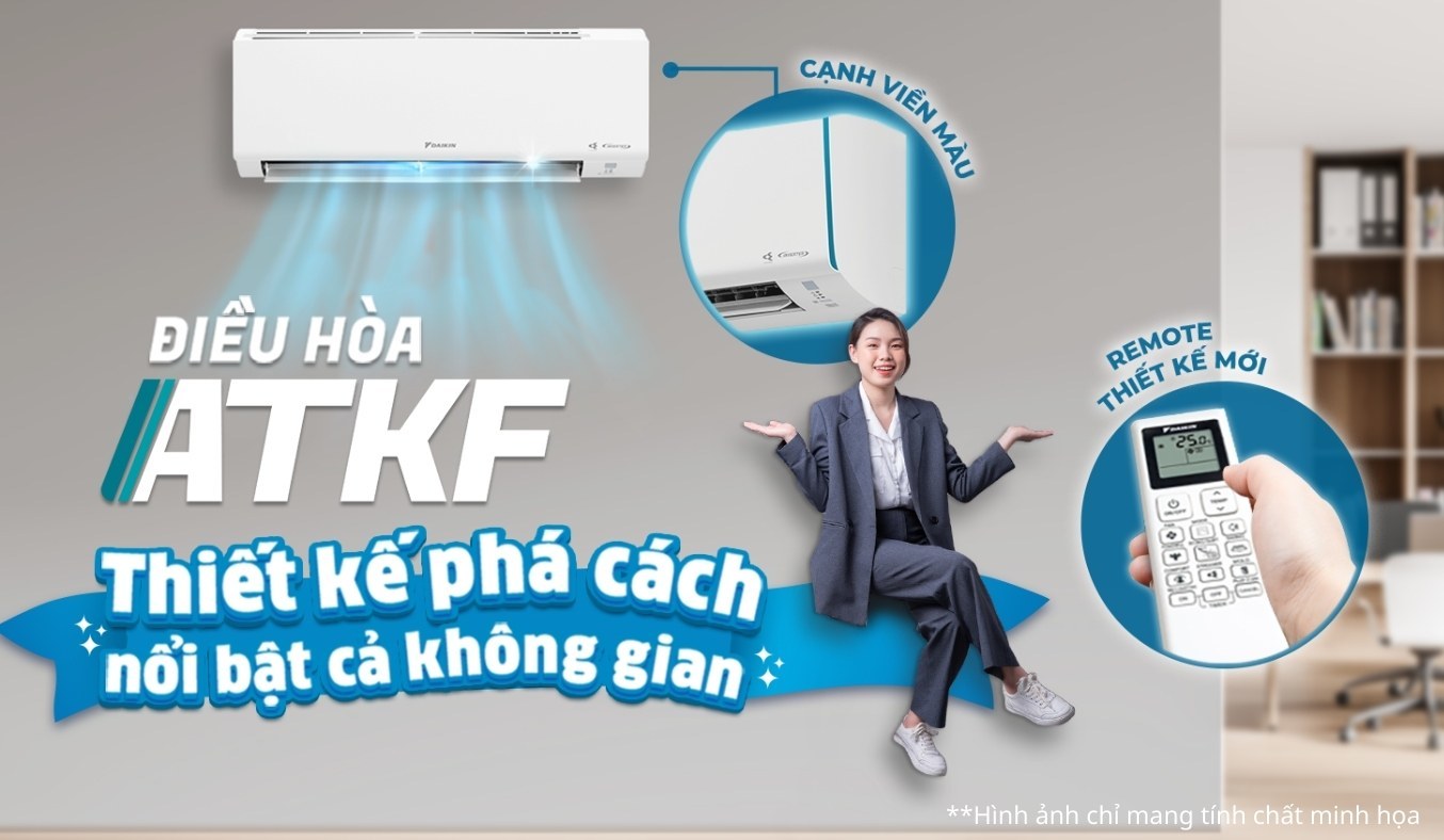 Máy lạnh Daikin Inverter 1 HP ATKF25YVMV/ARKF25YVMV - Diện mạo sang trọng