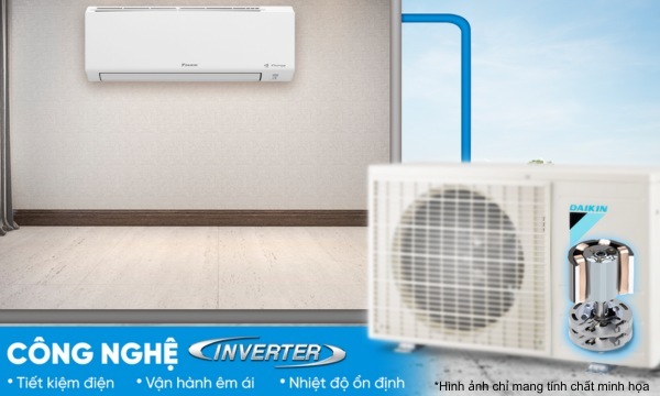 Máy lạnh Daikin Inverter 1 HP ATKF25YVMV/ARKF25YVMV - công nghệ Inverter tiết kiệm điện