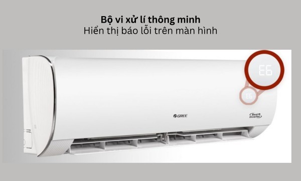 Máy lạnh Gree Inverter 1 HP GWC09FB-K6D9A1W Tự động cảnh báo lỗi