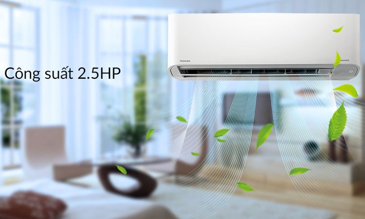 Máy lạnh Toshiba 2.5 HP RAS-H24PKCVG-V có công suất làm lạnh 2.5 Hp