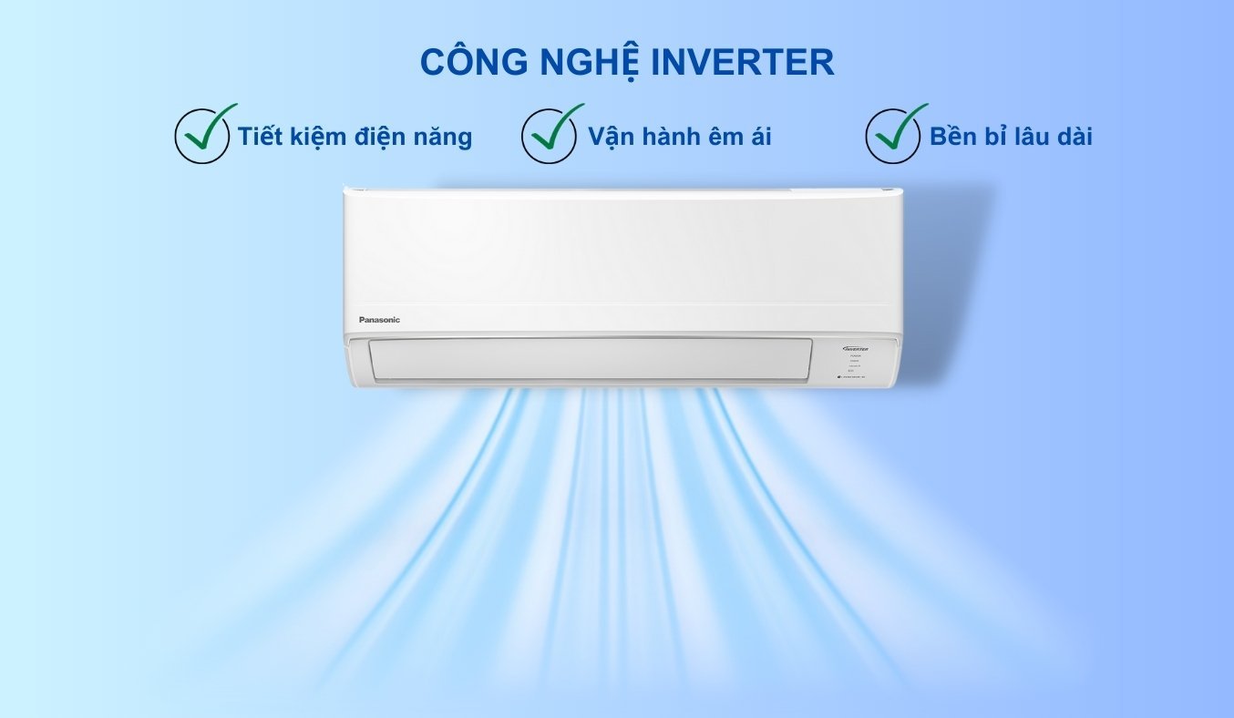 Máy lạnh Panasonic Inverter 1.5 HP CU/CS-PU12ZKH-8M tiết kiệm điện