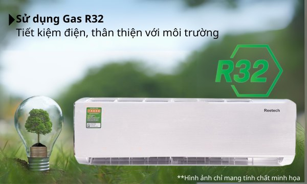 Máy lạnh Reetech 2.5 HP RT24-TB-BT/RC24-TB-BT gas R32 thân thiện
