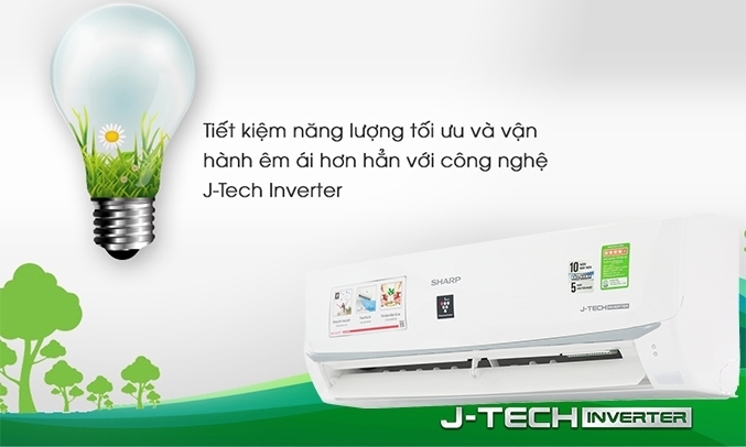 Máy lạnh Sharp AH-X12VEW sở hữu công nghệ J-Tech Inverter giúp tiết kiệm năng lượng tối đa