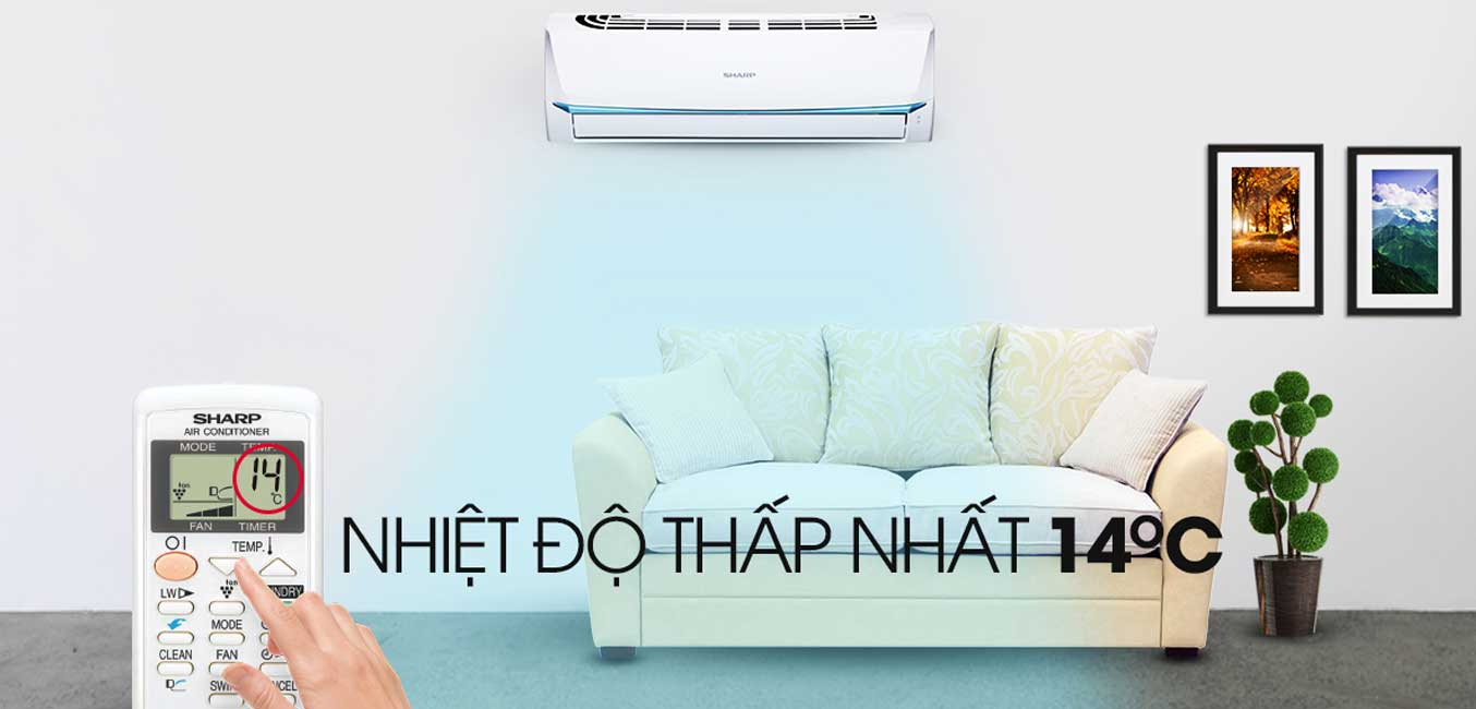 Máy lạnh Sharp 1.5HP AH-A12UEW hoạt động êm ái với công suất 1.5HP