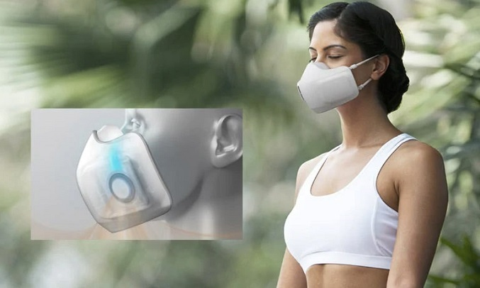 Khẩu trang lọc không khí LG Puricare AP300AWFA - Cảm biến hô hấp